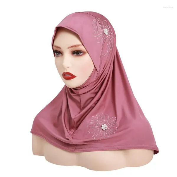 Vêtements ethniques Femmes musulmanes Instant Hijab Perles Turban intérieur One Piece Amira Islamique Headwraps Arabe Underscarf Châles Malaisie