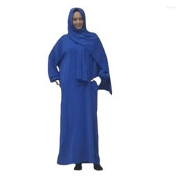 Vêtements ethniques Robe longue pour femmes musulmanes avec Turban turc Hijab Foulard Vestidos Arabes Dubai Turcos Abayas Caftan Marocain Pour