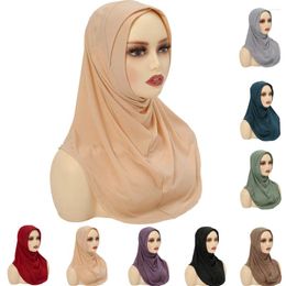 Vêtements ethniques Femmes musulmanes Couleur unie Hijab Écharpe instantanée Turban Foulard islamique One Piece Amira Tirez sur Châle Wrap Chapeau de prière Khimar Cap