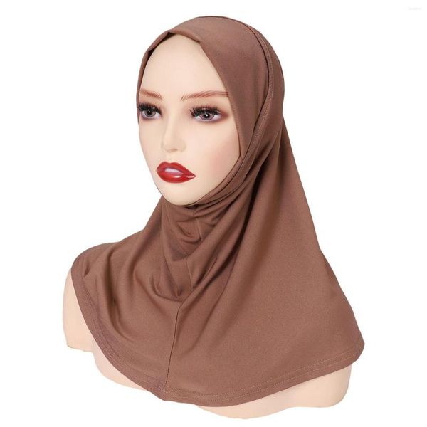 Vêtements ethniques Femmes Musulmanes Solide Hijab Cap Wrap Chapeaux Long Turban Châle Foulard Sous Casquettes Couverture Headwrap