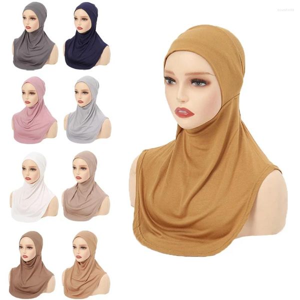 Ropa étnica Mujeres musulmanas Underscarf Hijab Amira Bone Bonnet Hat Cap interior Ninja Headscarf Wrap Islámico Hijabs Cabeza Cuello Cubierta Bufanda