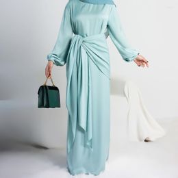 Ropa étnica Musulman Abaya Vestido Moda Feminidad Robe Femme Dos piezas Mujer Para Europa América Dubai Turquía