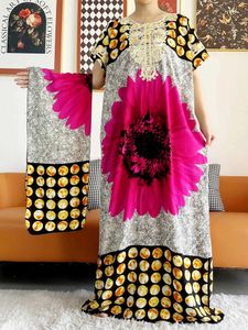 Vêtements ethniques Nouveaux africains Lady Summer Short Slve Dashiki Dresign Imprimé floral lâche boubou maxi islam femmes robe décontractée Vêtements africains T240510