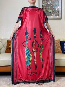 Etnische kleding nieuwe Afrikaanse zomer Kaftan moslim damesjurken modegewaad Caftan traditionele slijtage gedrukte stof femme maxi casual outfit T240510