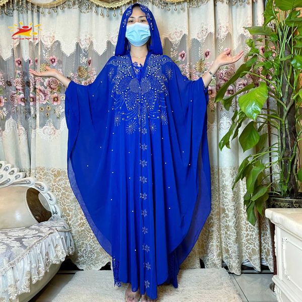 Vêtements ethniques Nouveaux Kaftan musulman Abaya Robe Kimono Femmes Dubaï Open Abayas Turkish Stones Robe à capuche Élégante Africain Plus taille T240510