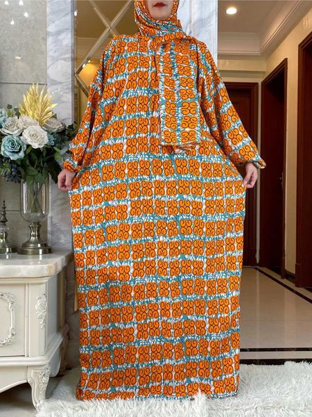 Ropa étnica Nuevo musulmán Long Slved Algodón Abaya Mujeres Ramadán Ramadán Turquía Medio Oriente Femme Bata Floral Vestido africano suelto Cosectante T240510