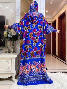 Vêtements ethniques New Ramadan Khimar Muslim Two Hat Abaya Dubai Turquie Islam Vêtements de prière robes batslve lâches pour femmes Coton Kaftan Robe T240510