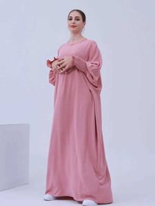Vêtements ethniques Nouveaux zip up djellaba prière musulmane Robe maxi Dubaï Full Longueur Slve élastique Abaya Abaya Dubaï Turquie Muslim Islam Modesty Robe T240510