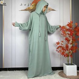 Etnische kleding Nieuwste moslim Ramadan Twee hoeden Abaya Dubai Turkije Islam Gebedkleding Hoogwaardige zachte stof Kleedjes Afrikaanse vrouwen losse jurk D240419