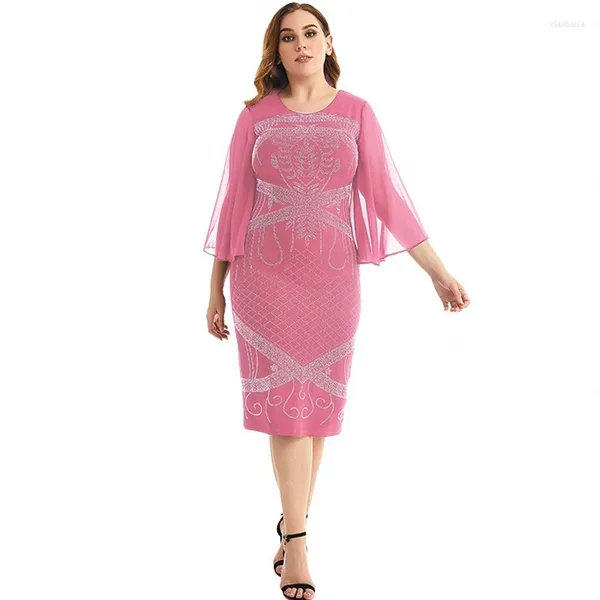 Ropa étnica Nigeria Turquía Vestidos africanos para mujeres Vestido de fiesta Sexy Manga de muñeca Bodycon Vestido de moda brillante Evento Bata de cumpleaños