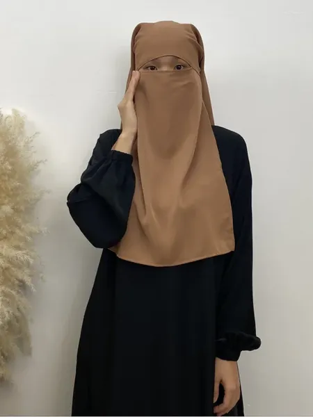 Ropa étnica niqab mujeres musulmanas velo corta khimar 2 cubierta de la cara hijab buff burqa hijabs islámico envoltura turbante ramadán eid oración jilbab