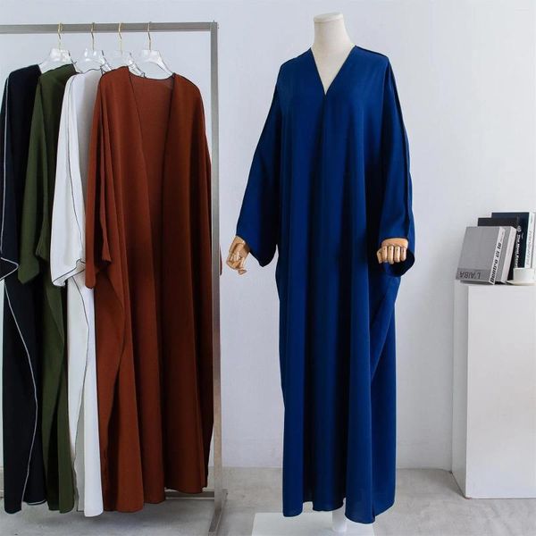 Vestimenta étnica productos no customeros de la tarifa Medio Oriente ABAYA ABAYA DUBAI Cárdigan casual Color sólido Muslim Abayas para mujeres de gran tamaño