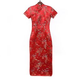 Vêtements ethniques nouveauté rouge chinois dames traditionnel robe de bal robe longue Style mariage mariée Cheongsam Qipao femmes Costume240e