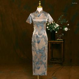 Ropa étnica antigua Shanghai Cheongsam Vintage Qipao vestido estilo chino mujeres elegantes Vestidos diarios fiesta de boda