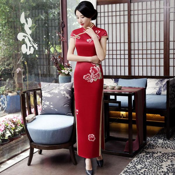 Vêtements ethniques Vieux Shanghai Mxai Cheongsam Vintage Chinois Longue Robe De Soirée Oriental Femmes Élégant Qipao Robe 5XL