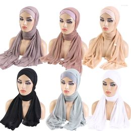 Ropa étnica One Piece Amira Mujeres musulmanas instantáneos Hijab Cimas Capas Tire de la bufanda lista Turbante Islámica Turbante Chales Stars Bufandas