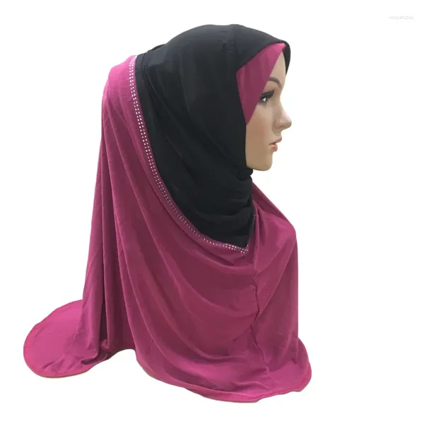 Vêtements ethniques One Piece Amira Patchwirk Corss Hijab Écharpe instantanée Femmes musulmanes Tirez sur le foulard Turban Prière islamique Hijabs Niqab Châle