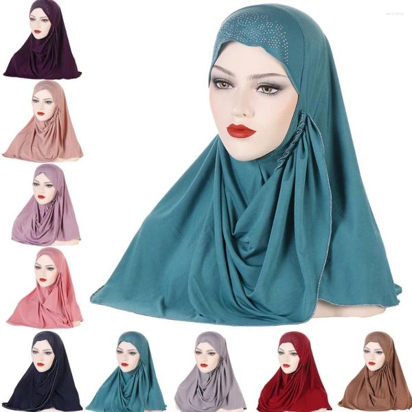 Vêtements ethniques One Piece Amira Femmes Foulard instantané Turban Musulman Châle Wrap Hijab Tirez sur le foulard prêt à l'emploi Chapeau de prière islamique Tête Eid