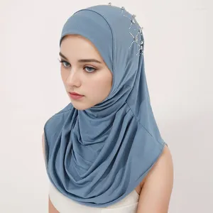 Etnische kleding één stuk amira vrouwen moslim diamanten hijab islamitische hoofddoek tulband instant sjaal trek op sjaal wrap niqab nikab khimar cap