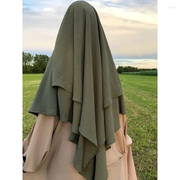 Vêtements ethniques One-pièce Khimars Jubha Islamic Hijabs Musulman Prayer Garment Long Khimar Ramdan Eid Muslim Hijab Headcarf Femmes