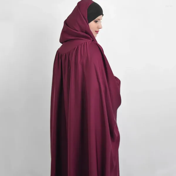 Vêtements ethniques One Piece Overhead Hijab Ramadan HoodEd Khimar Abaya Femmes musulmanes Habille Turkey Burqa Islamic Arabe Robe Prayer Garment