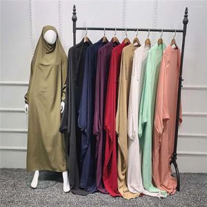 Vêtements ethniques One Piece Prière Vêtement Femmes Musulman Overhead Abaya 2023 Ramadan Eid Jilbab Khimar Islamique Modeste Robe Robe Robe Arabe