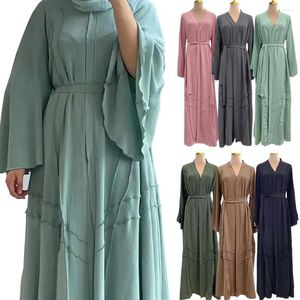 Vêtements ethniques Cardigan ouvert pour femmes Robes de soirée Plus Taille Extérieur Caftan Marocain Musulman Turquie Pakistanais Abayas Couleur unie