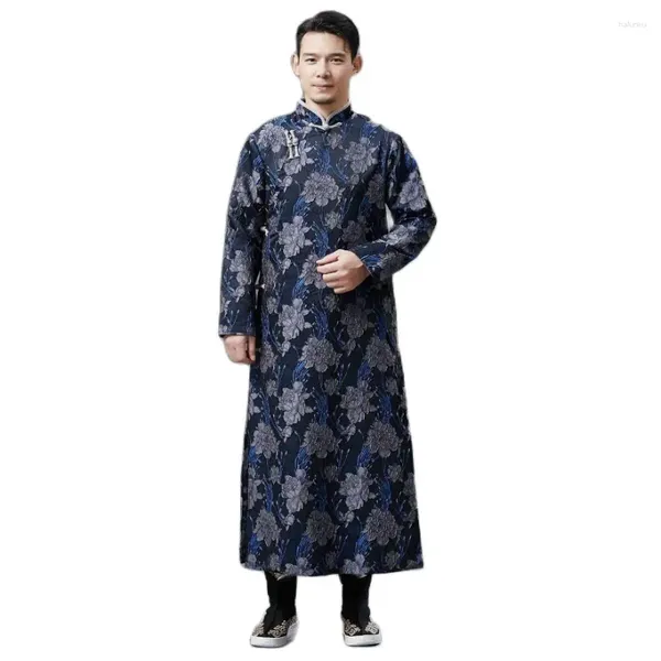 Vêtements ethniques oriental chinois traditionnel Tang Suit hanfu vintage qipao robe stand collier vestido masculin robe