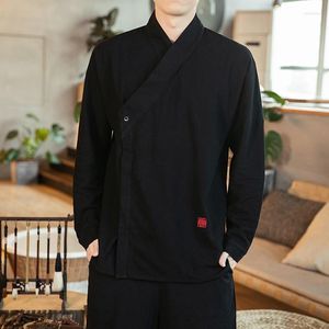 Vêtements ethniques Style oriental Hommes Tops Chemise chinoise Hanfu Hommes Blouse Cheongsam Lin Vintage Traditionnel pour 12221