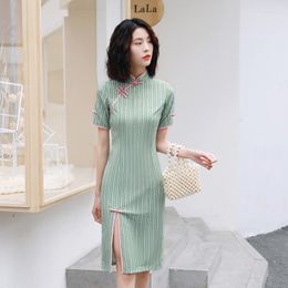 Etnische kleding Oosterse stijl Plaid Modern Cheongsam China Lange jurken Qi Pao Vrouwen Chinees Traditional Orientale Daily Dress Qipao