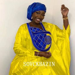 Vêtements ethniques Original Bazin Riche Robes longues pour femmes africaines Party Mariage Top Qualité Bassin Brode Dashiki Robe Robes de soirée