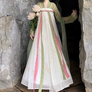 Vêtements ethniques Original Hanfu Femmes chinoises Dynastie Tang Costumes Ancient Hanfu Traditional Thin Imprimé Robe Fairy pour le printemps et l'été