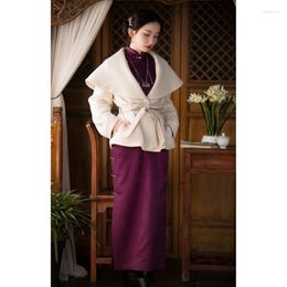 Vêtements ethniques Original hiver une pièce robe matelassée soie chinois traditionnel violet Cheongsam élégant rétro Qipao robes de soirée longue