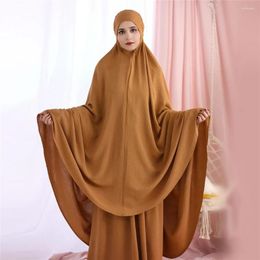 Vêtements ethniques Burqa Abaya Femmes Musulman Couverture Complète Prière Vêtement Islamique Eid Ramadan Khimar Jupe 2 Pièces Ensemble Robe Kaftan