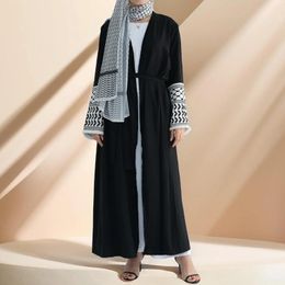 Vêtements ethniques Palestine Open Abaya Kimono Keffiyeh Embroides Abayas musulmans pour femmes Dubaï 2024 Luxury Turquie Islamic Ramadan Vêtements