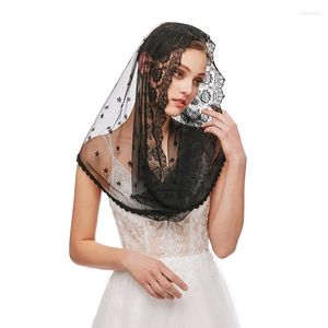 Vêtements ethniques Pamor For Infinity Floral Veils Foulard Église Voile Head Covering Wrap Style Latin Mass Lace Mantilla