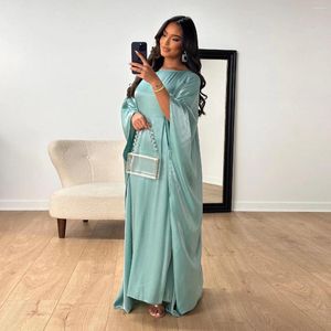 Party de vêtements ethniques Abaya Shimmer Long Robe Batwing Sleeve islamic for Women Muslim Dubai Turkey Kaftan tenue Hijab Robe One Size