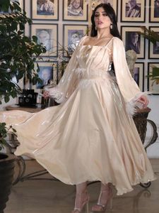 Etnische kleding feestjurk vrouwen 2023 zijden kaftan moslim abaya veer paneel riem jurken gedrapeerde zoom marokkaanse kaftan turkse jurken abayas