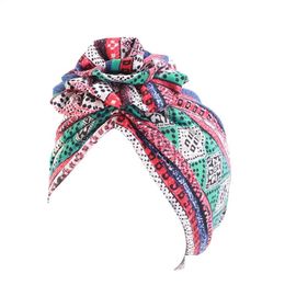 Vêtements ethniques Pastoral Floral Print Turban Femmes National Wind Muslim Hat Bandana Chimiothérapie Sleep Caps Bonnets Headwrap Mode D Otg4I