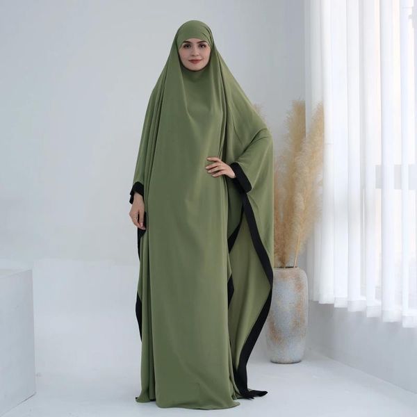 Vêtements ethniques Patchwork Jilbabs Robe de prière une pièce Dubaï Turc Islamique Musulman Abaya Femmes Modestie Ramadan Eid Prière Vêtement