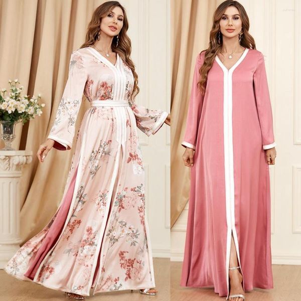 Ethnische Kleidung, rosa geschichtetes Abaya-Set, verschleierte Damenkleidung, islamisches legitimes Kleid, zweiteiliges muslimisches Mode-Hochzeitskaftan, hohe Qualität