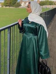 Etnische kleding PLOW ABAYA JURK Moslimvrouwen bescheiden jurk Islamitische kleding Dubai Saoedi Turkse hijab Robe Casual Outfits Ramadan Eid 230322