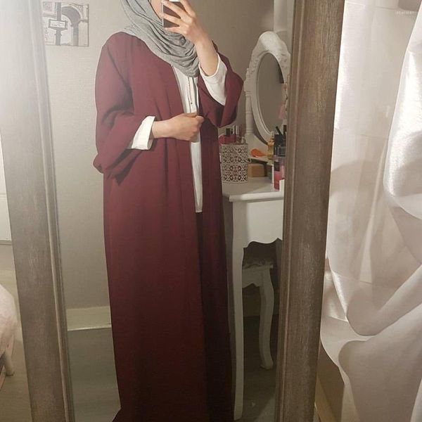 Ropa étnica Llanura Abaya Dubai Kimono Cardigan Turquía Hijab Vestido musulmán Vestidos africanos Abayas para mujeres Kaftan Caftan Islam Clothi
