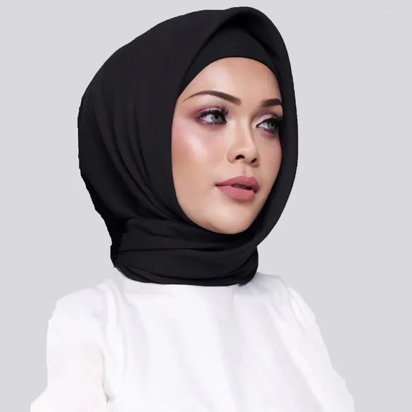 Vêtements ethniques Plain Bawal Châle Big Square Scarf Coton Hijabs Islamic Voile Neckscarf
