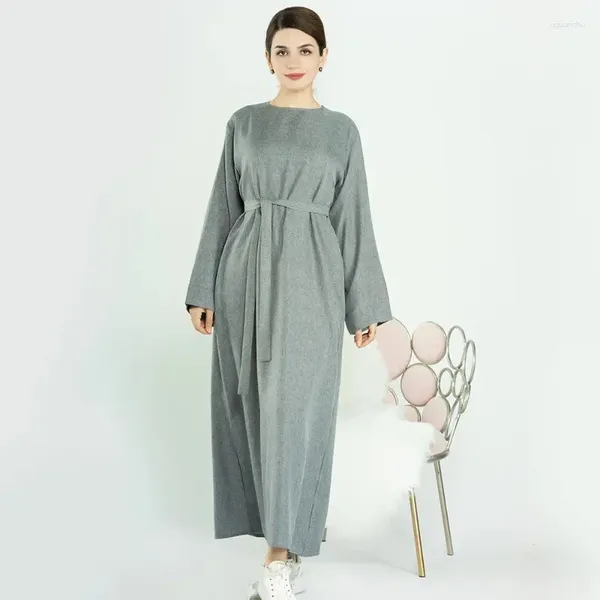 Vêtements ethniques Plain Musulman Abaya Robe Dubaï Casual Coton Lin Abayas pour femmes Ramadan Eid Robes africaines Islamique Modeste Kaftan