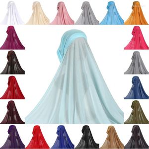 Etnische kleding vlakte moslim lange hijabs voor vrouwelijke zachte buiskappen met tulband sluier onmiddellijke Arabische islamitische kop wrap femme musulman sjaals