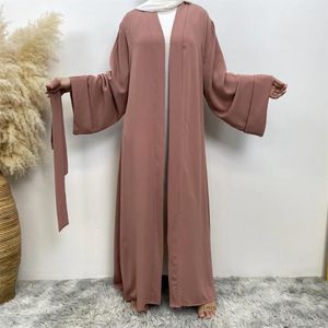 Vêtements ethniques Femmes musulmanes Plaine Ouvert Abaya Cardigan Longues Robes Maxi Kimono Dubaï Islamique Robe Arabe Turquie Femme Eid Ramadan Jalabiya