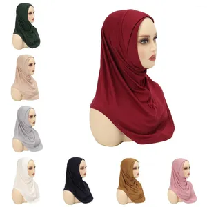 Etnische kleding gewone zachte jersey binnenkap cross -voorhoofd ontwerp rekbare moslim dames motorkap haJab gratis maat