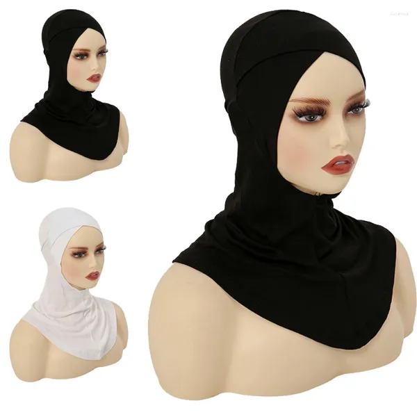 Vêtements ethniques Plaine Femmes Turban Modal Coton Croix Muslim Capure de sert de bonnet