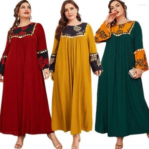 Vêtements ethniques grande taille 4XL Abaya dubaï caftan paillettes Maxi Robe femmes musulman Jilbab Eid Ramadan Caftan islamique Robe arabe Robe